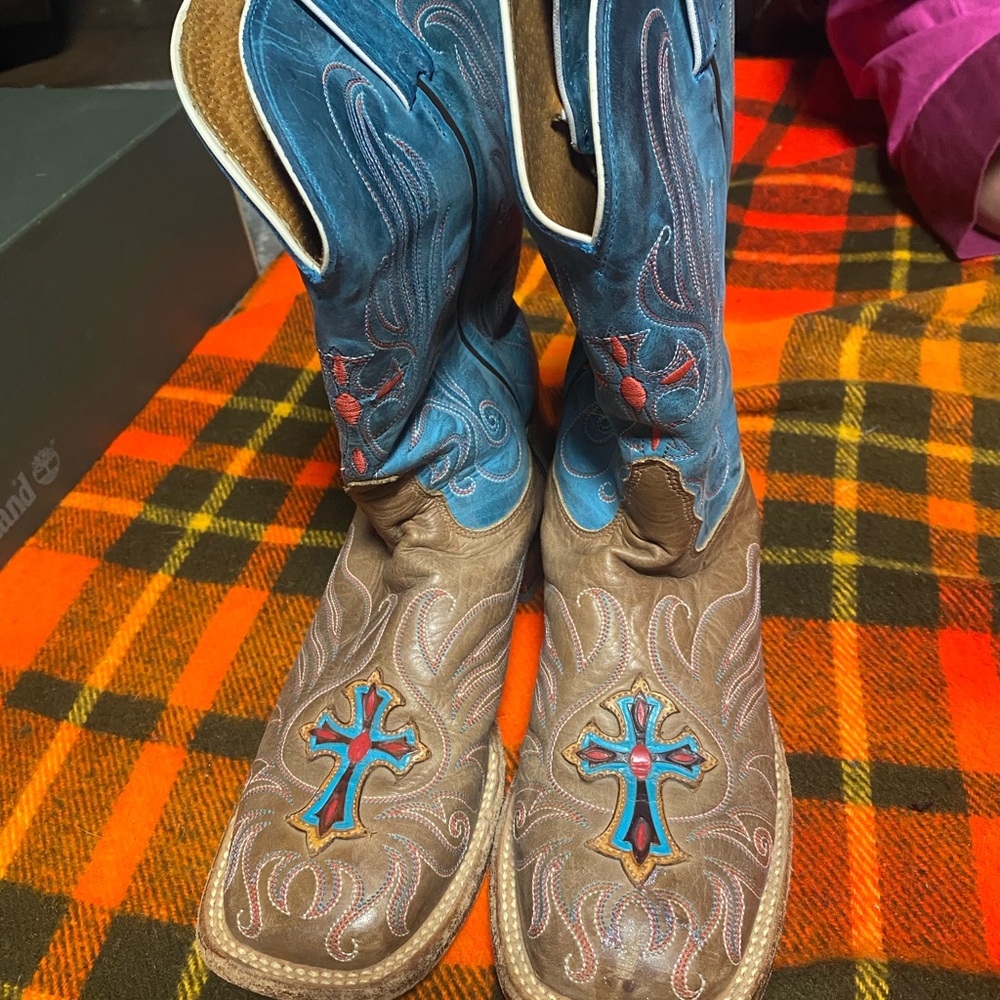 Womens tony lama square toe boots